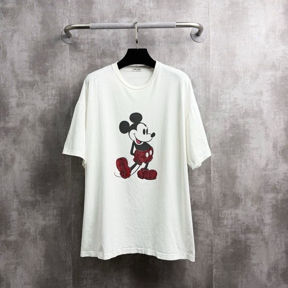 Miu Miu Pants - Authentic Miu Miu White Tee with Red Graphic